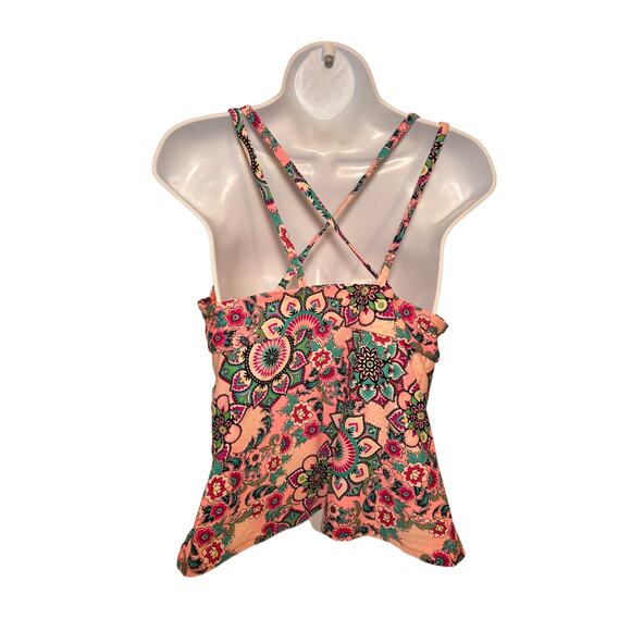 Catalina Tankini Swim Top M 8-10 Underwire Cross Back Straps Swimsuit Modest - Picture 3 of 6